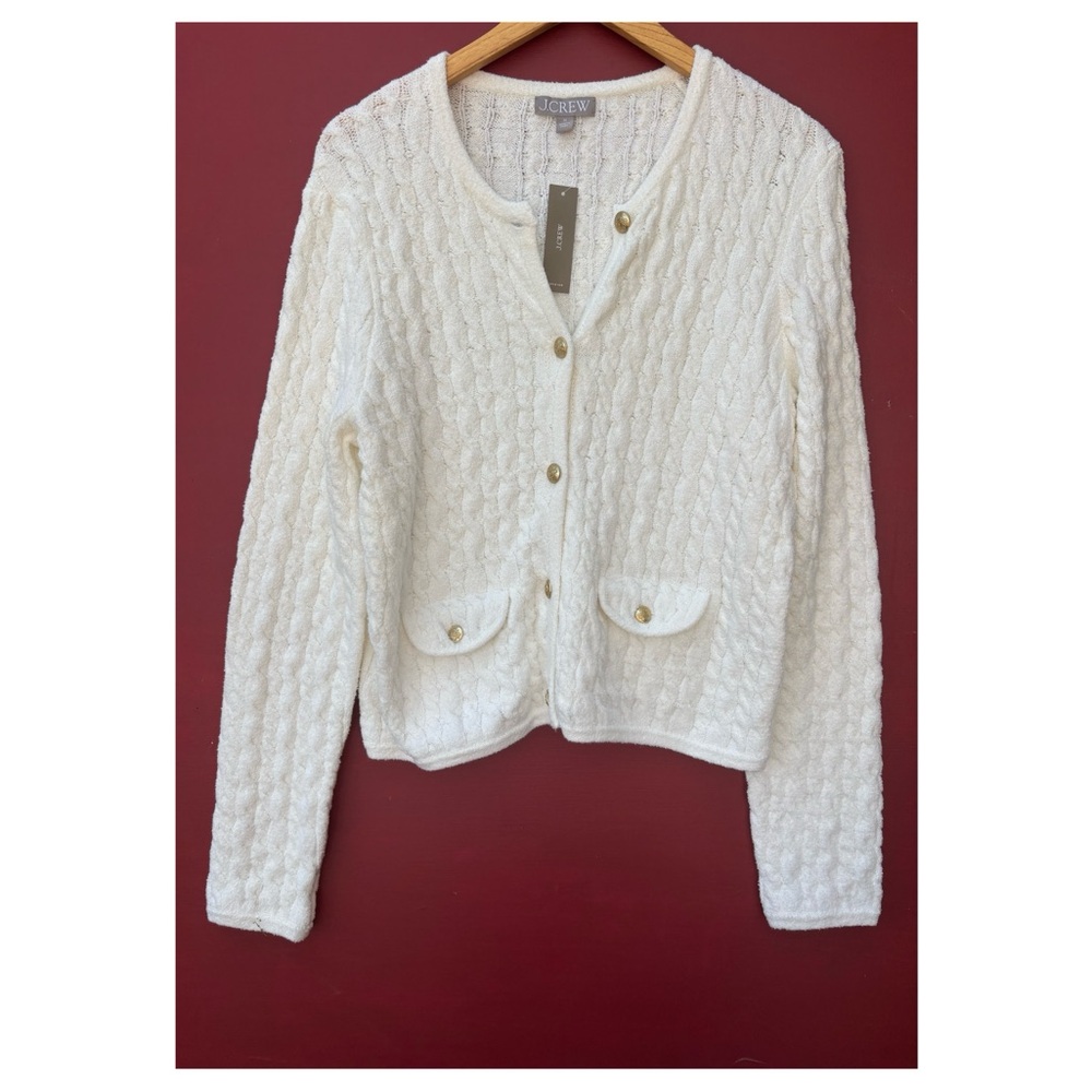 J Crew Cable Knit Cardigan Sweater